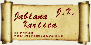 Jablana Karlica vizit kartica